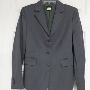J. Crew Women's Gray 100% Wool 3 Button‎ Front Blazer Size 8